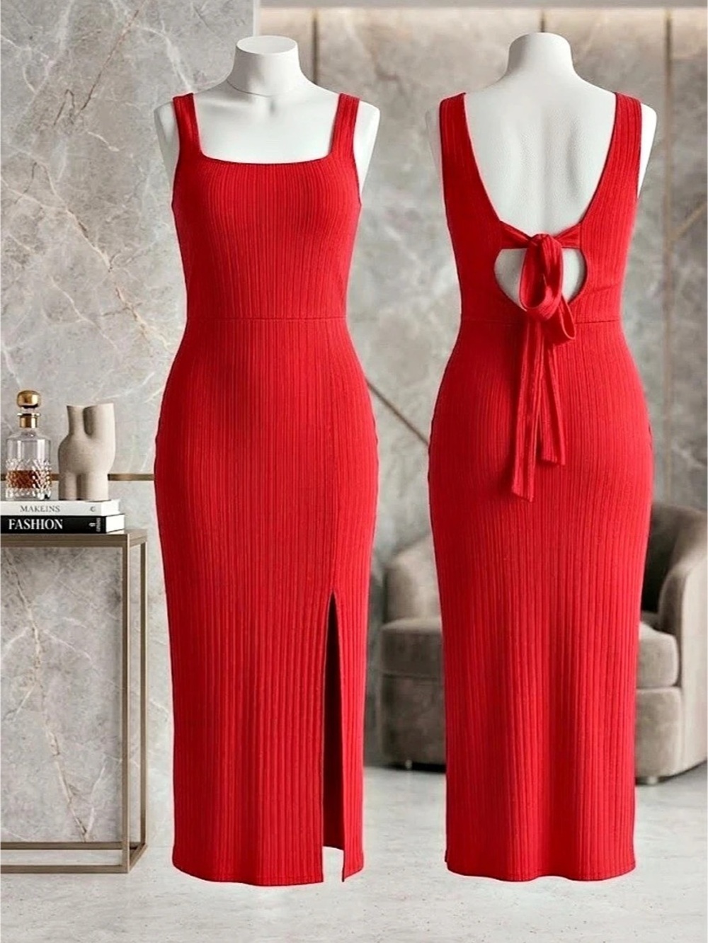 Space Red Midi Dress Size Medium NWT